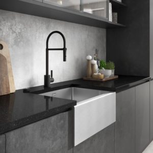 Black to black matt Kitchen taps