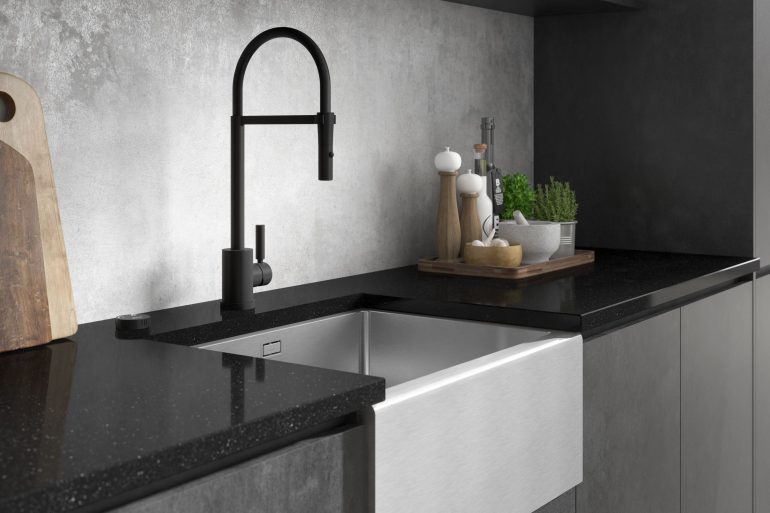 Black to black matt Kitchen taps