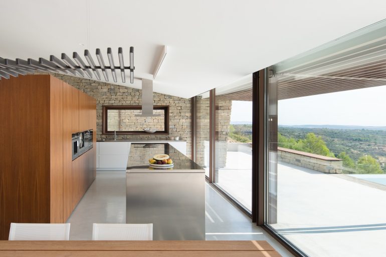 La Palometa case study homes kitchen with a view