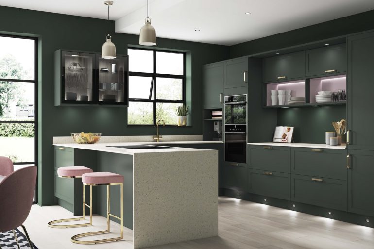 Kitchen Trends Wickes Chester Forest Green