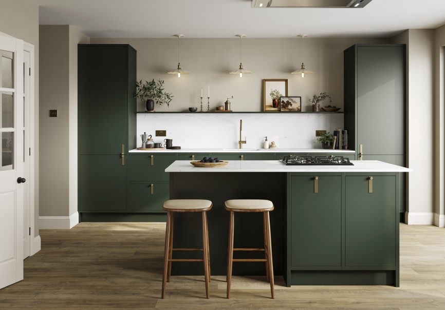 Howdens Hockley Super Matt Fir Green In Frame Kitchens Review