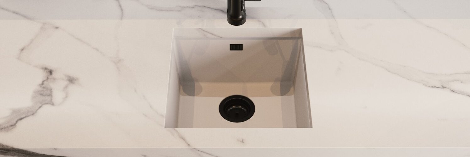 Wodarmite Undermount Single Bowl Sink and Matt Black Waste with Pro Flex 3 in 1