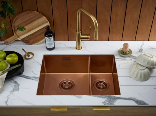 Kitchens Review Volta PVD sinks Brushed Black