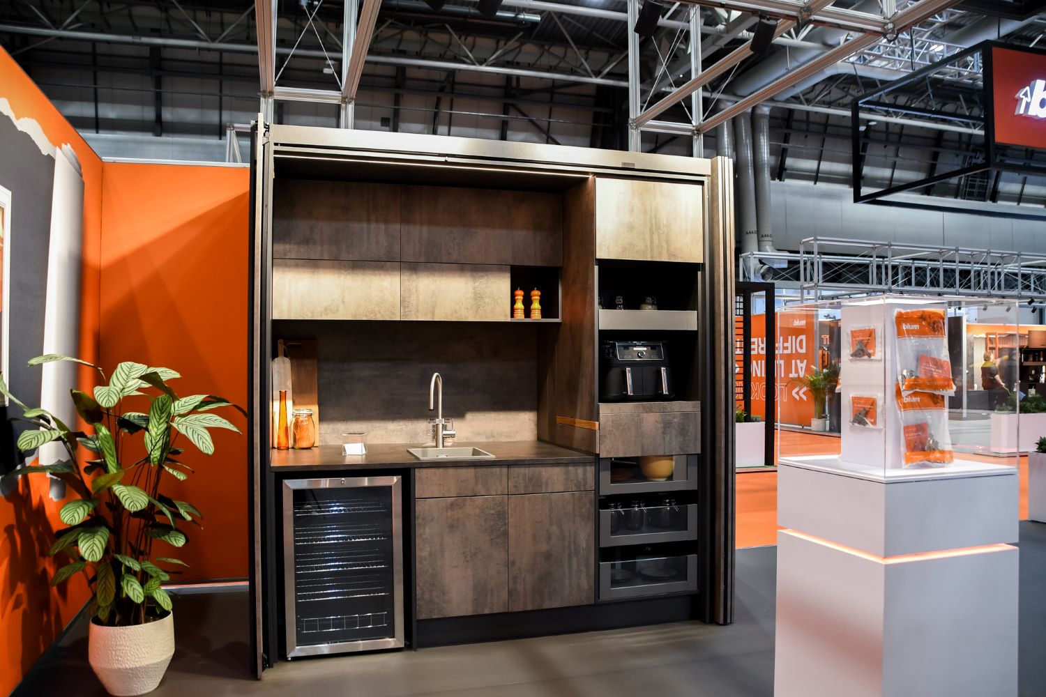 Blum showcased its 22 square metre concept home designed to embrace the trend for urban, one-space living.