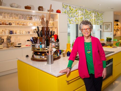 Omega Prue Leith Cooking show kitchen