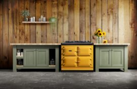 Kitchens Review AGA Mustard colour