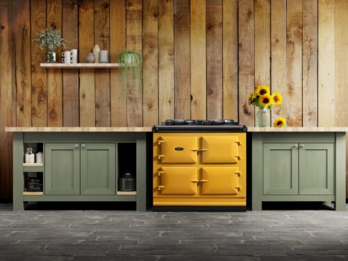 Kitchens Review AGA Mustard colour