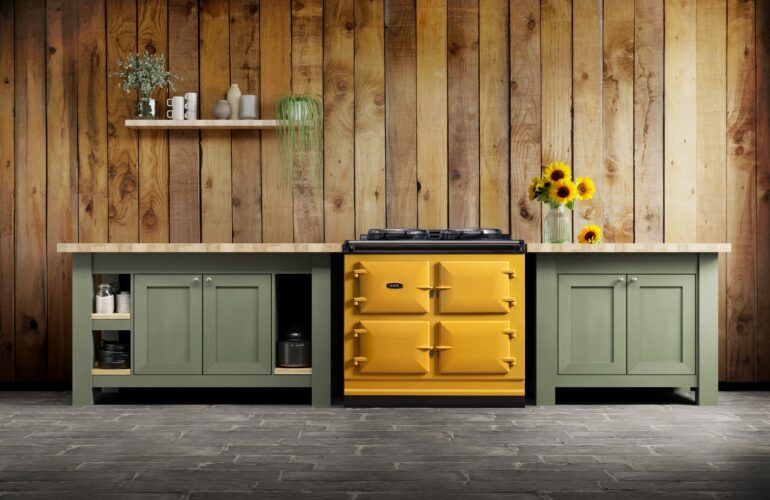 Kitchens Review AGA Mustard colour
