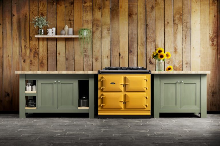 Kitchens Review AGA Mustard colour