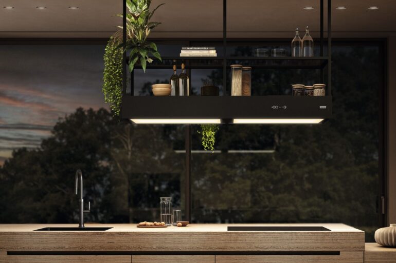 Kitchens-Review-Frankes-Mythos-T-Shelf-Evolution-island-hood