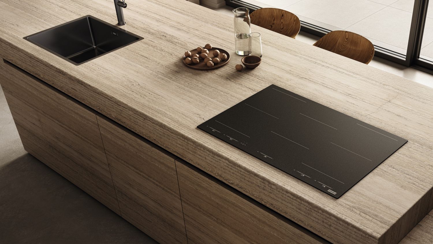 Kitchens-Review-Frankes-80cm-Mythos-K-Link-Matt-Black-Induction-Hob