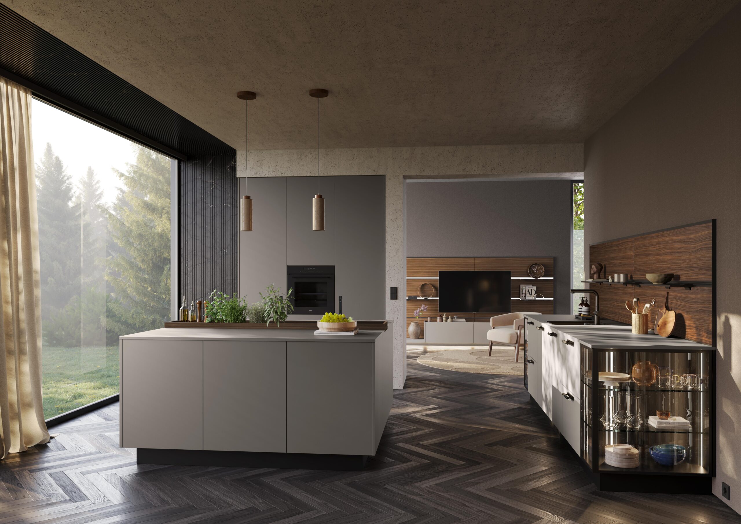 Kitchens-Review-Rotpunkt-Fluted-style-K25-glass-unit-