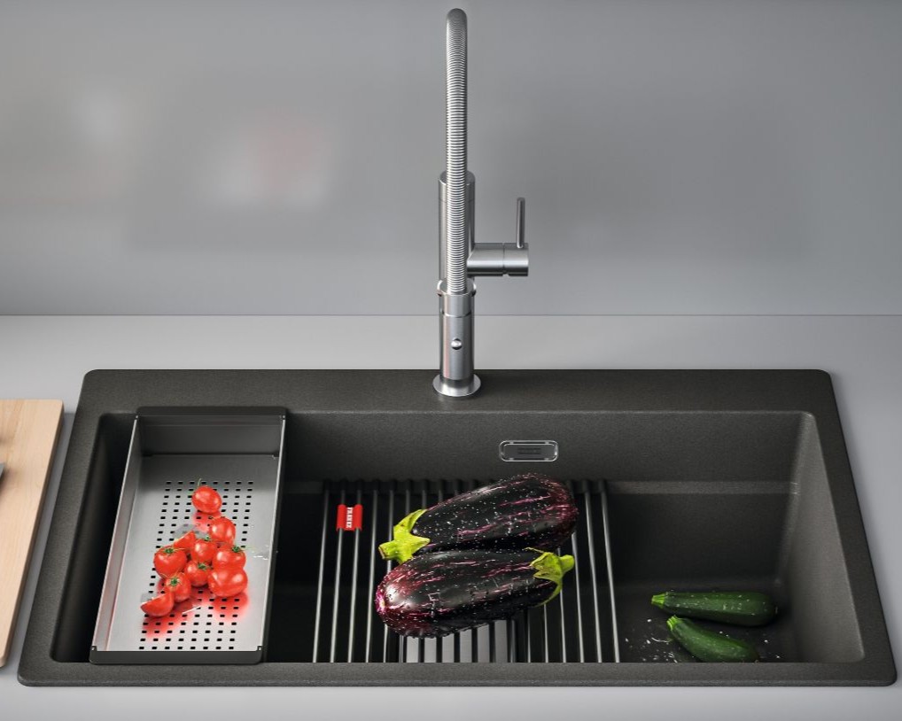 Franke-Kubus-Pro-2-80cm-inset-workstation-sink-in-matt-black-Fragranite